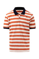 Fynch Hatton Cotton Slub Striped Polo Shirt - Off White