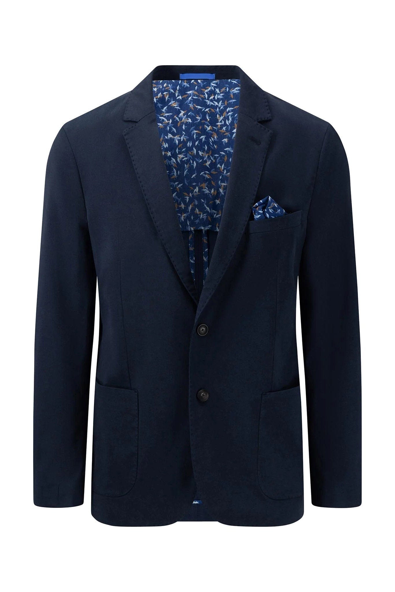 Fynch Hatton Cotton Twill Blazer - Dark Navy