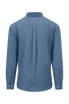 Fynch Hatton Plain Brushed Cotton Long Sleeve Shirt - Cloud Blue