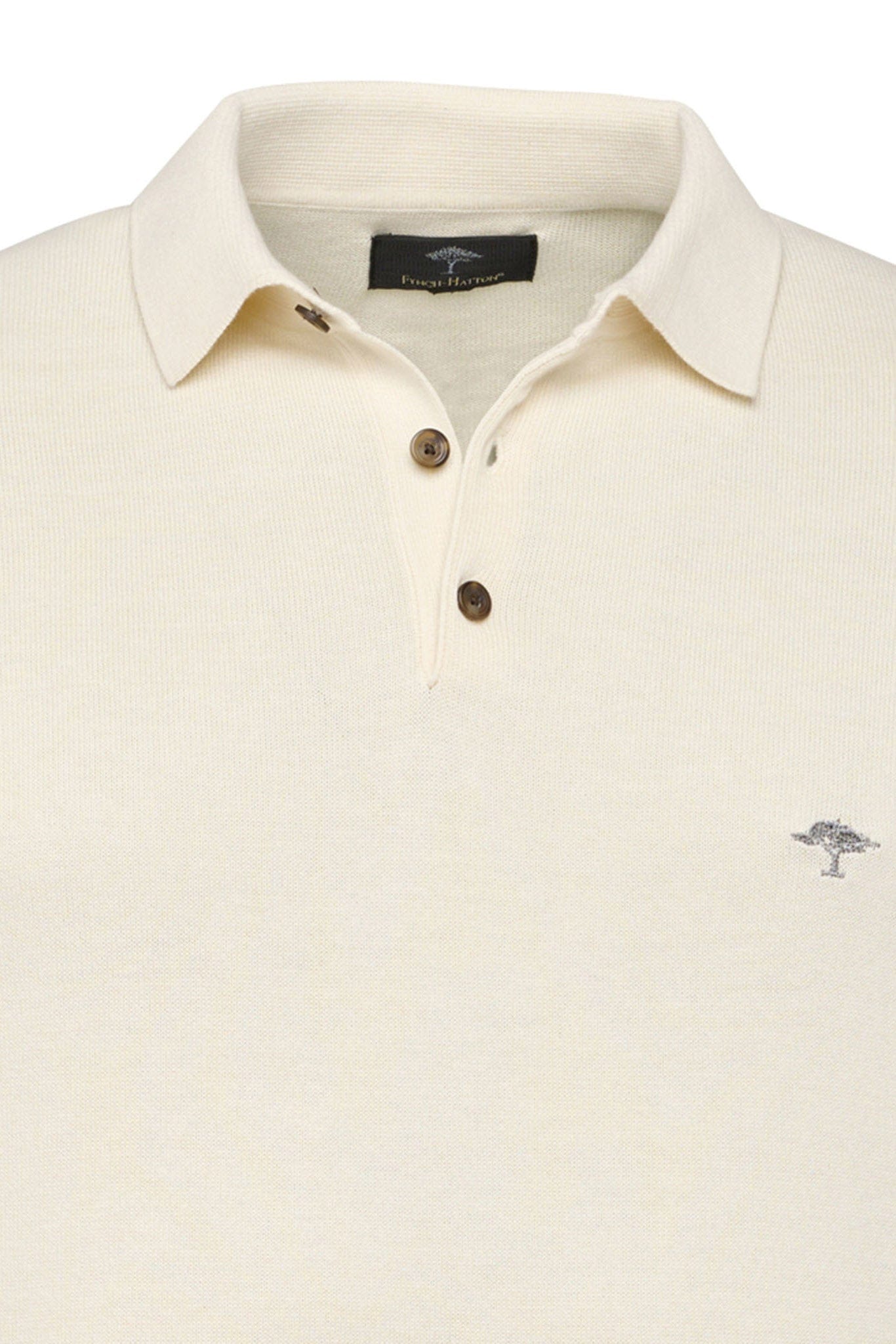 Fynch Hatton Premium Cotton Silk Knitted Polo - Off White