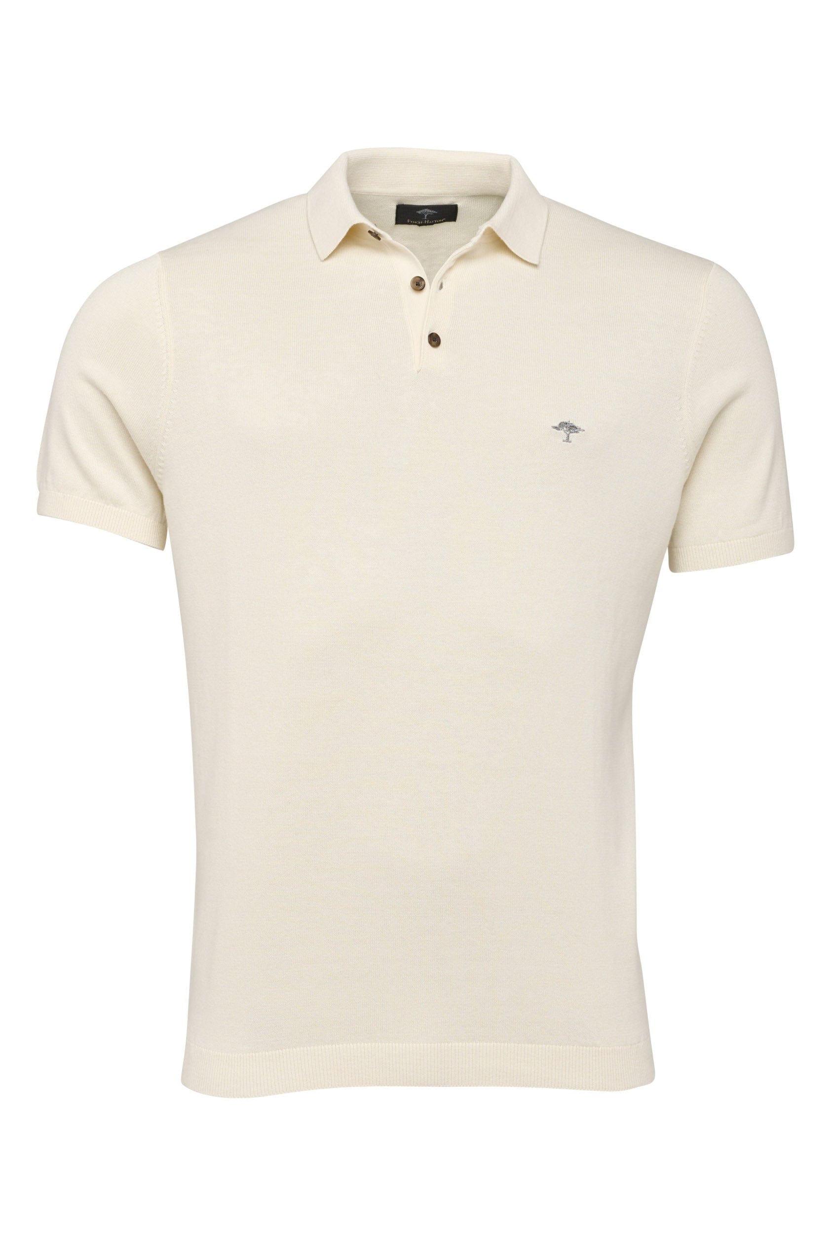 Fynch Hatton Premium Cotton Silk Knitted Polo - Off White