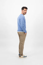 Fynch Hatton Superfine Cotton Crew Neck Jumper - Crystal Blue