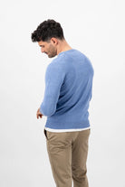 Fynch Hatton Superfine Cotton Crew Neck Jumper - Crystal Blue