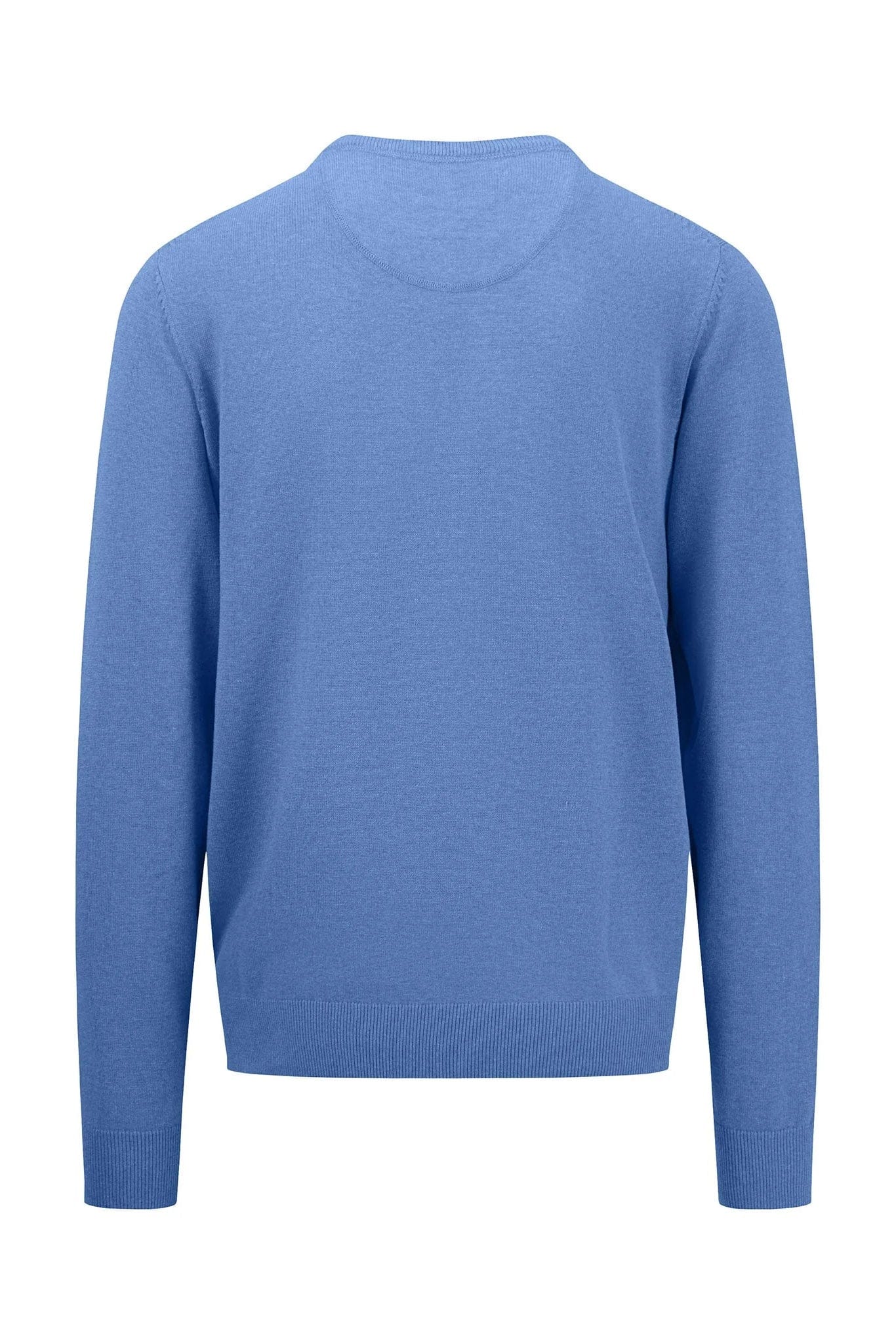 Fynch Hatton Superfine Cotton Crew Neck Jumper - Crystal Blue