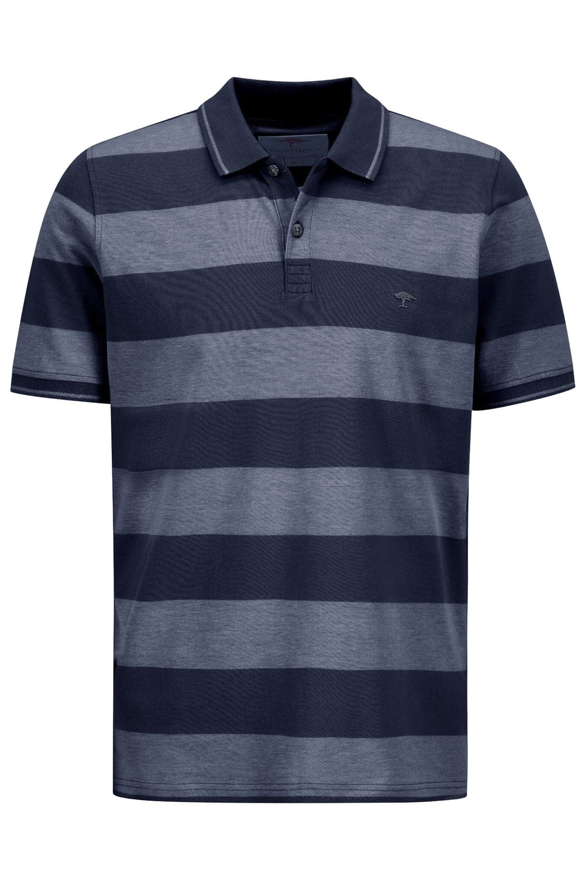 Fynch Hatton Two-Tone Stripe Polo - Navy