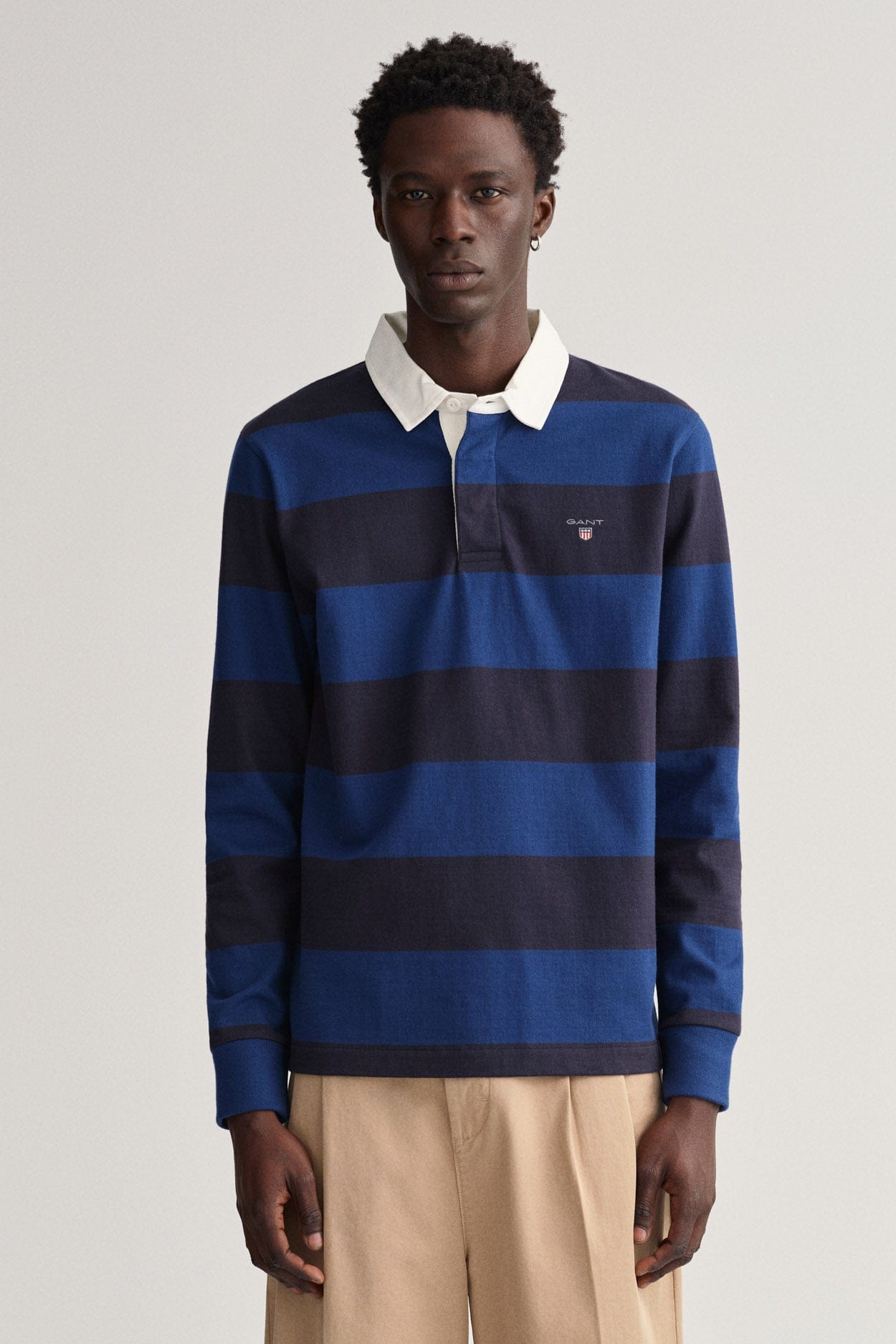 GANT Barstripe Heavy Rugger - Deep Blue