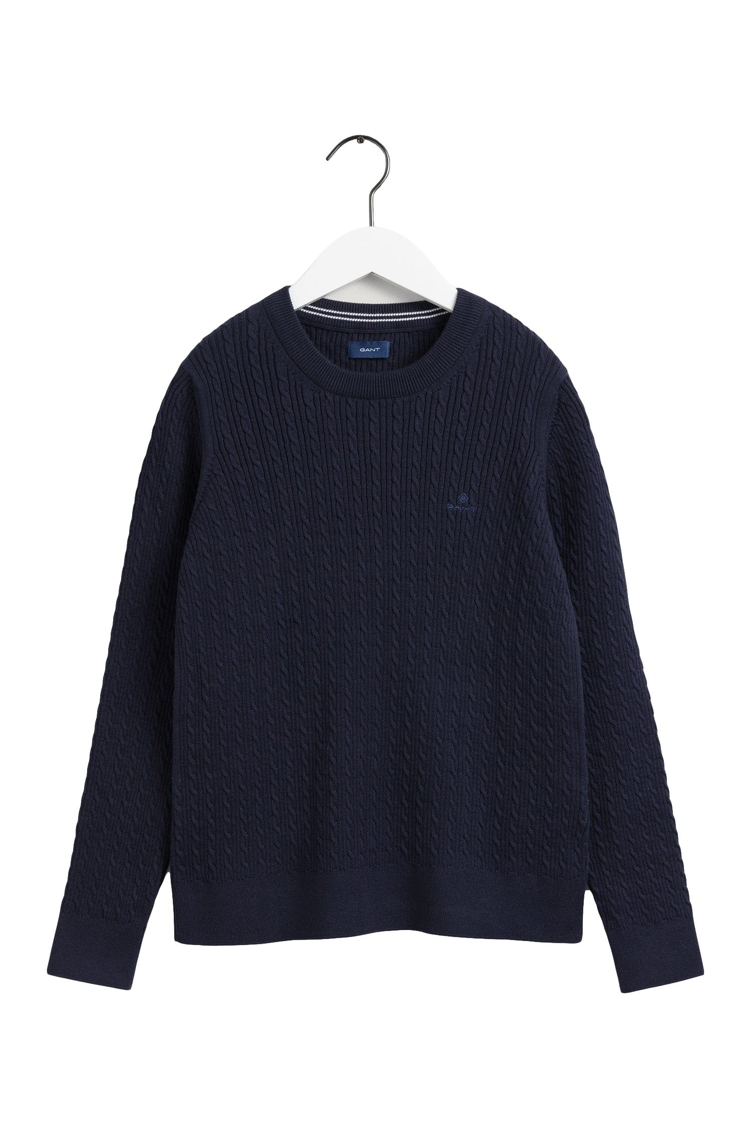 GANT Cable Crew Neck Jumper - Evening Blue