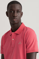 GANT Contrast Collar Pique Polo Shirt - Watermelon Pink