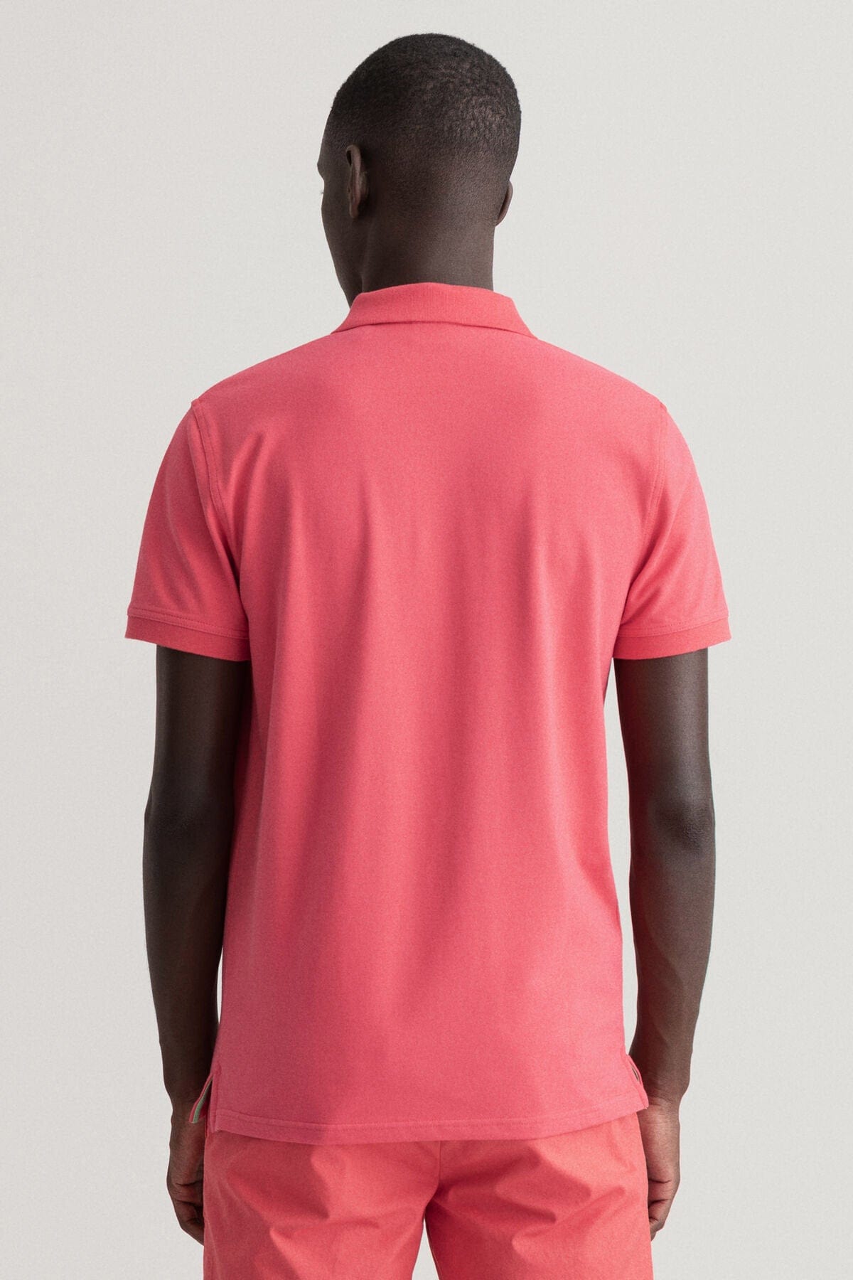 GANT Contrast Collar Pique Polo Shirt - Watermelon Pink