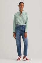 GANT Garment Washed Stripe Oxford Shirt - Lavish Green