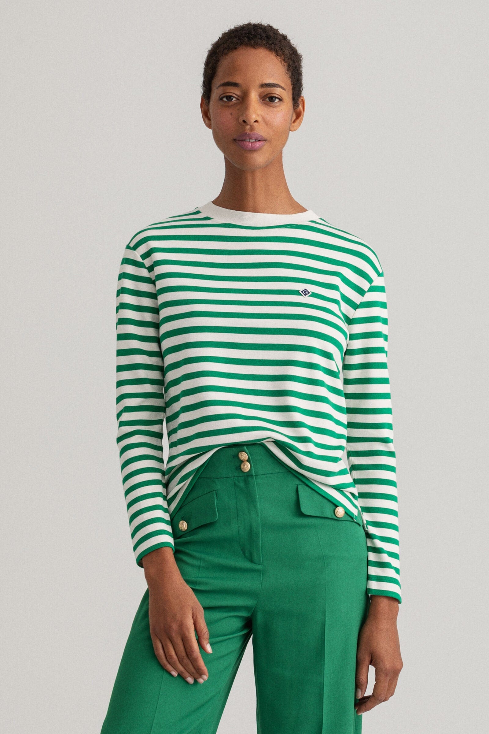 GANT Iconic G Striped T-Shirt - Lavish Green