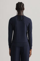 GANT Light Cotton Crew Neck Jumper - Evening Blue