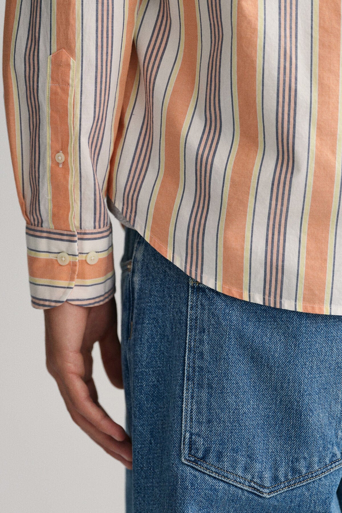 GANT Regular Fit Colourful Stripe Shirt - Apricot Orange