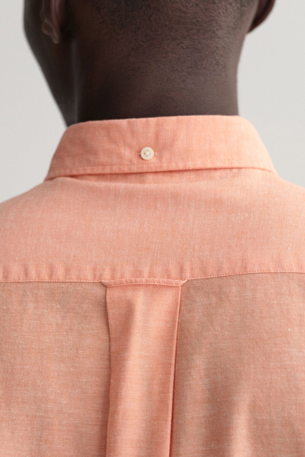 GANT Regular Fit Linen Check Shirt - Apricot Orange