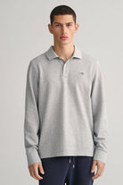 GANT Regular Fit Long Sleeve Polo - Grey Melange