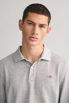 GANT Regular Fit Long Sleeve Polo - Grey Melange