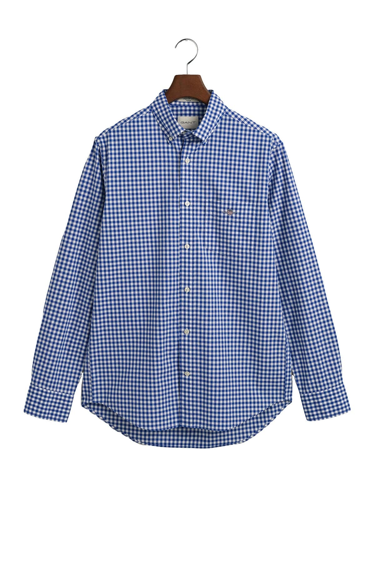 GANT Regular Fit Poplin Gingham Shirt - College Blue