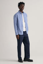 GANT Regular Fit Poplin Gingham Shirt - College Blue