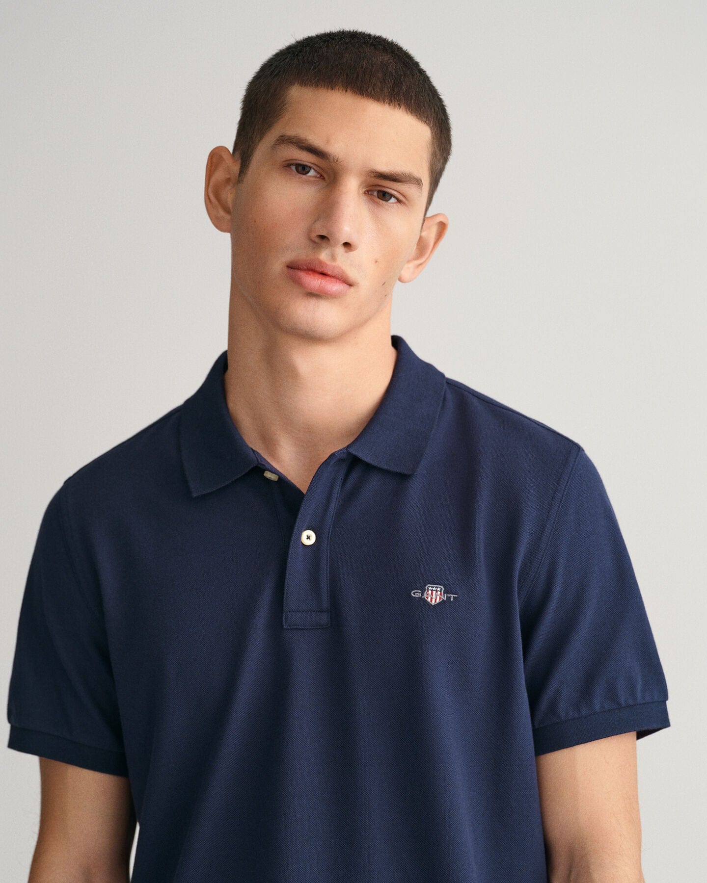 GANT Regular Fit Shield Pique Polo - Rich Navy