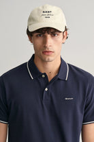 GANT Regular Fit Shield Tipping Pique Polo - Evening Blue