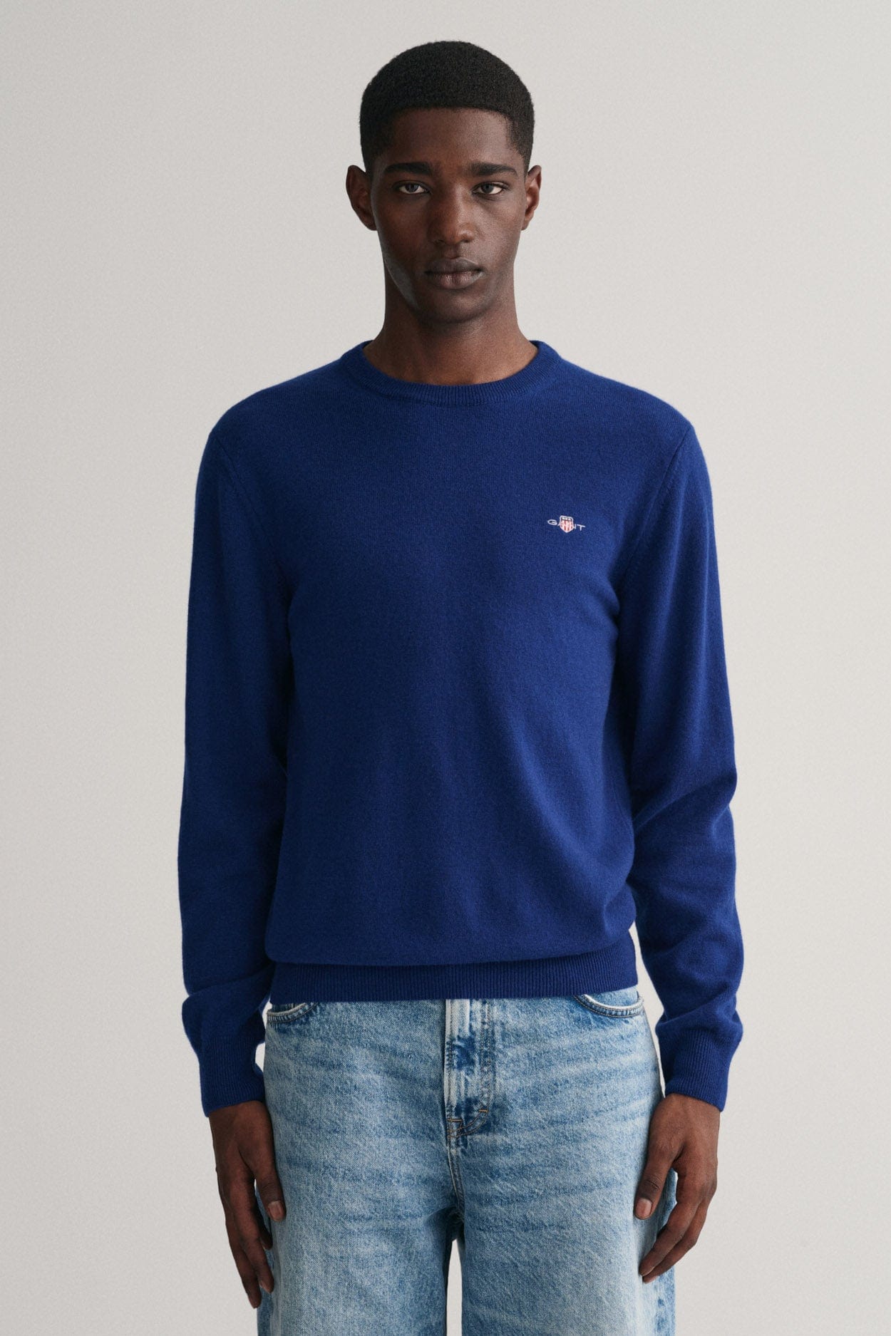 GANT Superfine Lambswool Crew Neck - College Blue