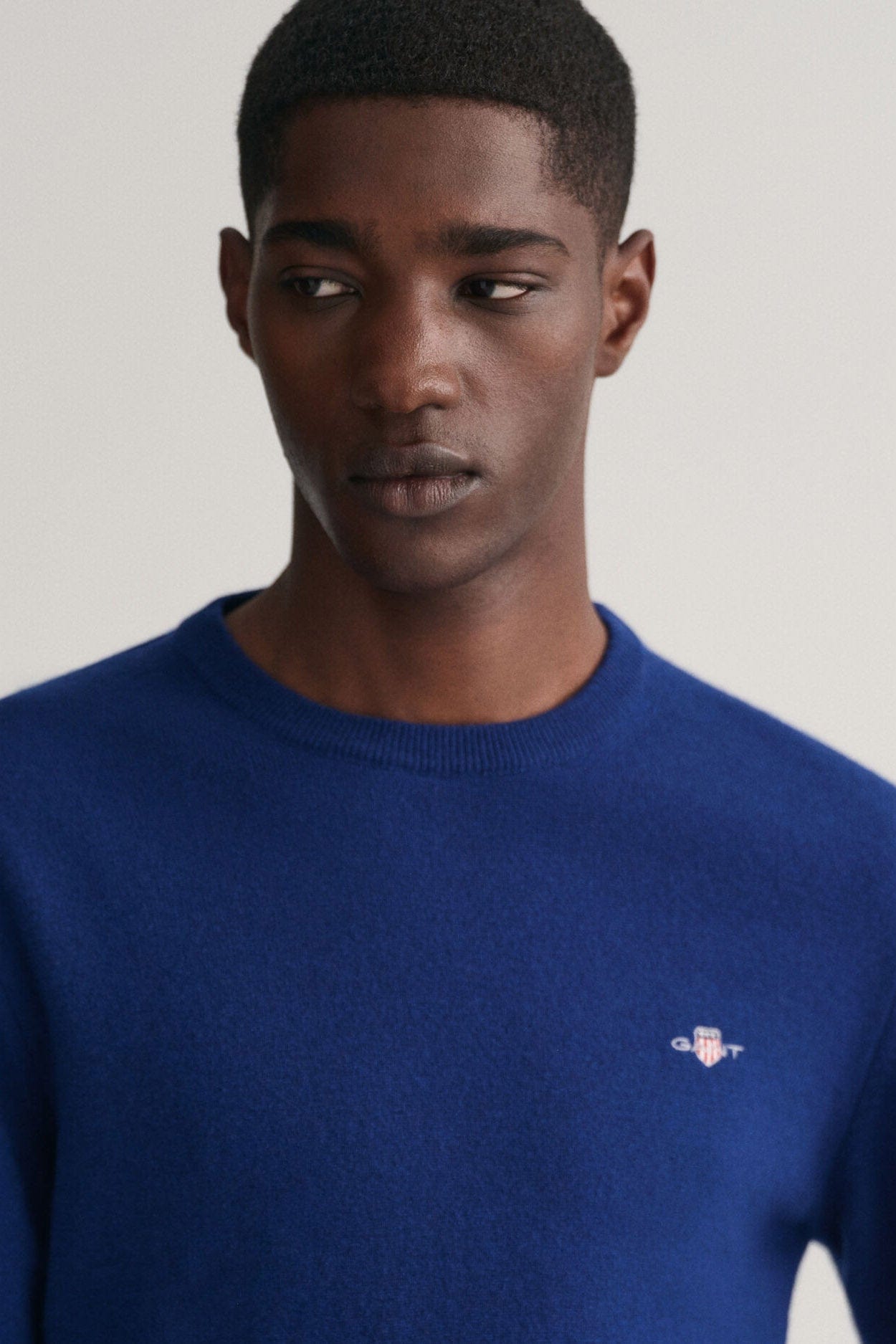 GANT Superfine Lambswool Crew Neck - College Blue