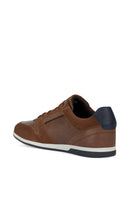 Geox Mens Renan Suede & Waxed Leather Trainers - Brown Cotto