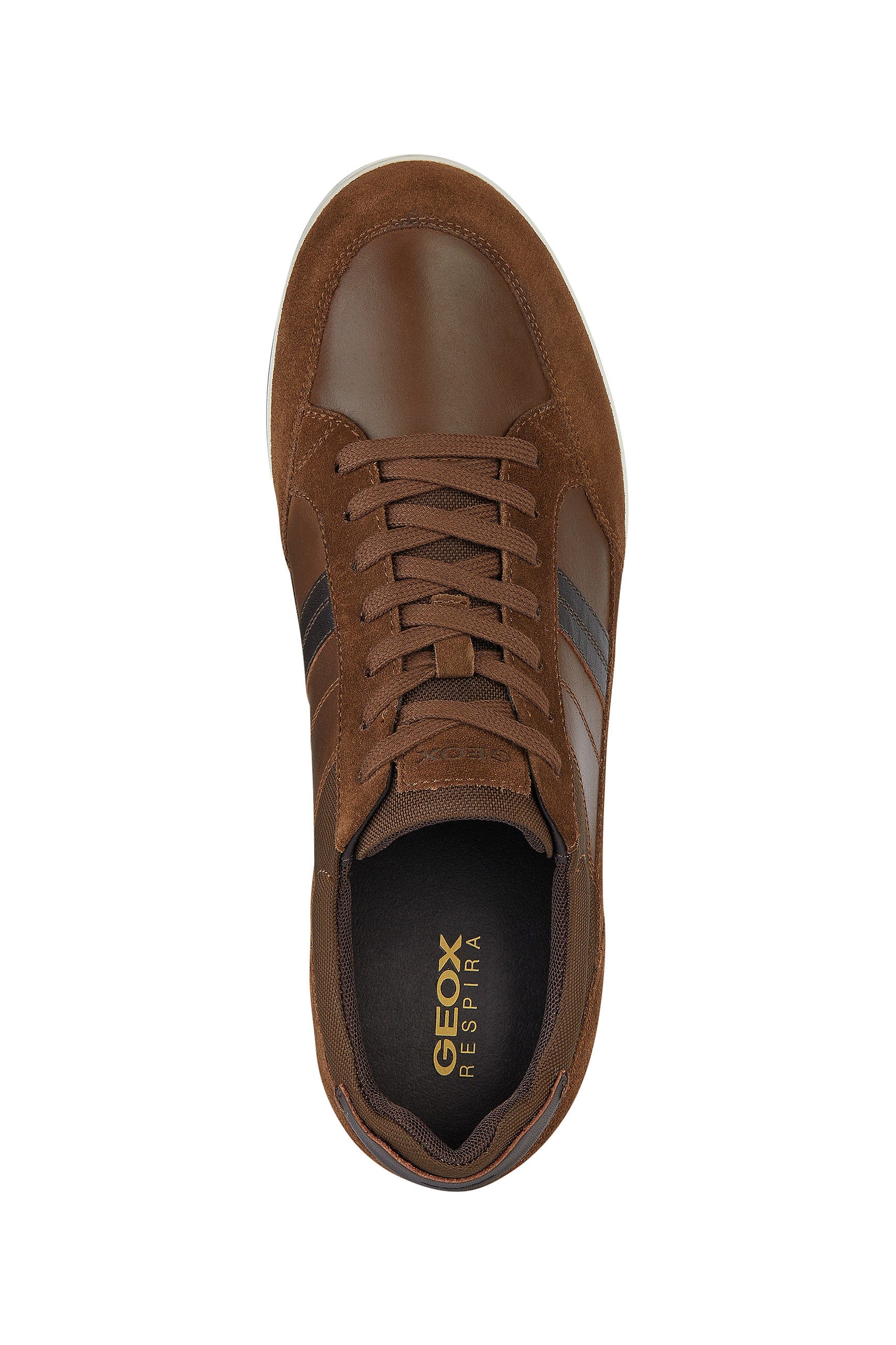 Geox Renan A Suede & Waxed Leather Trainers - Light Brown