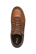 Geox Renan B Suede and Waxed Leather Trainers - Browncotto/Navy