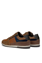 Geox Renan B Suede and Waxed Leather Trainers - Browncotto/Navy