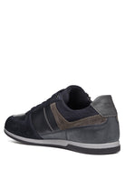 Geox Renan B Suede and Waxed Leather Trainers - Navy/Grey