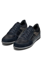 Geox Renan B Suede and Waxed Leather Trainers - Navy/Grey