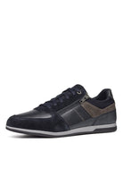 Geox Renan B Suede and Waxed Leather Trainers - Navy/Grey