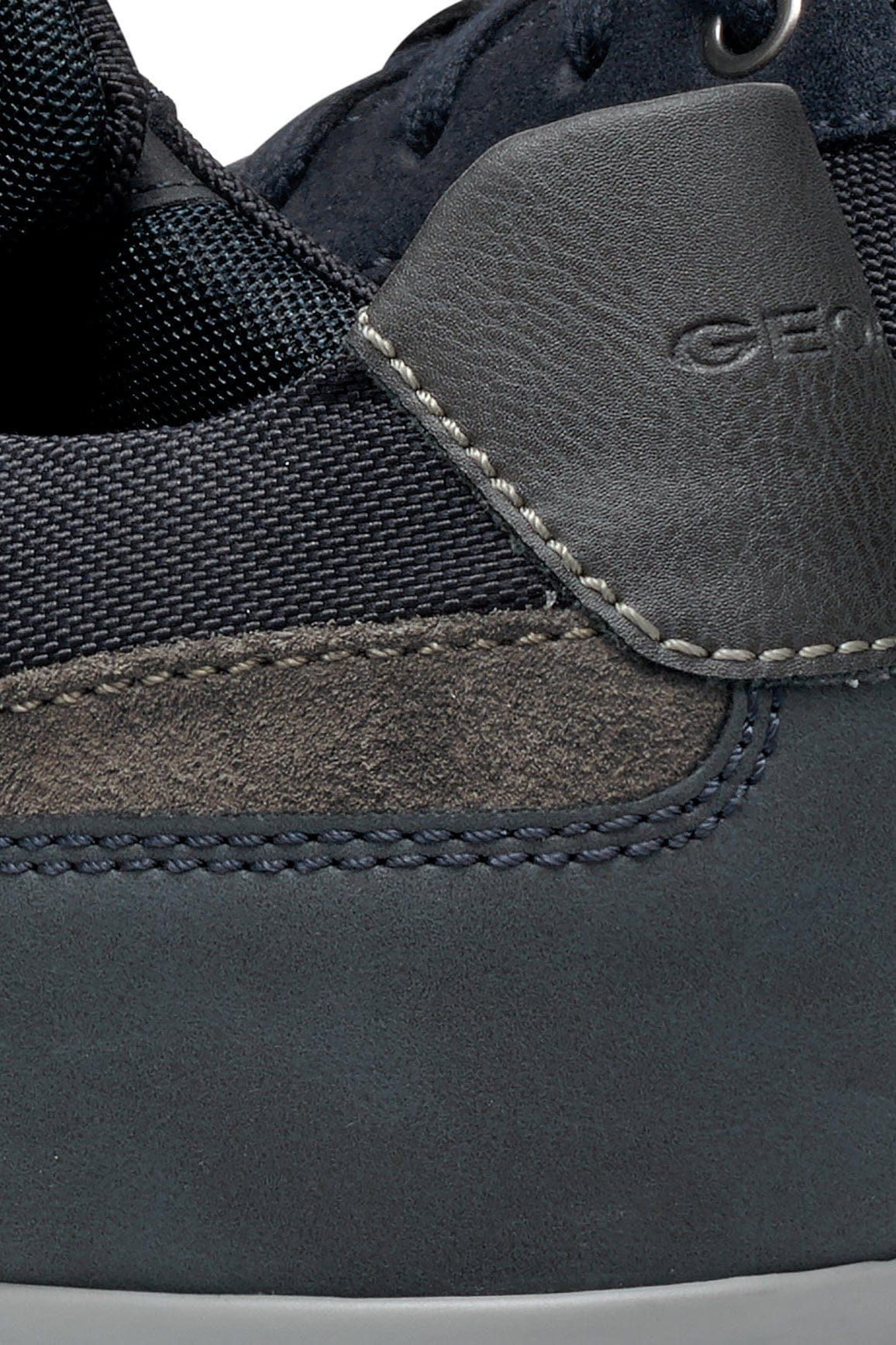 Geox Renan B Suede and Waxed Leather Trainers - Navy/Grey