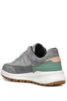 Geox Womens PG1X ABX Suede & Nappa Trainers - Dark Stone/Light Grey