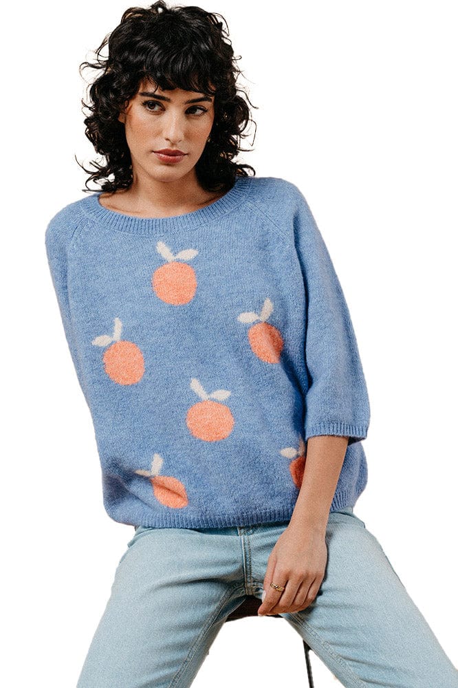 Grace & Mila Macy Fruit Knit Jumper - Bleu