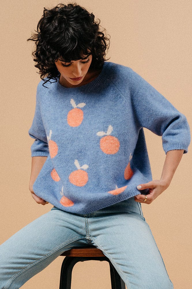 Grace & Mila Macy Fruit Knit Jumper - Bleu