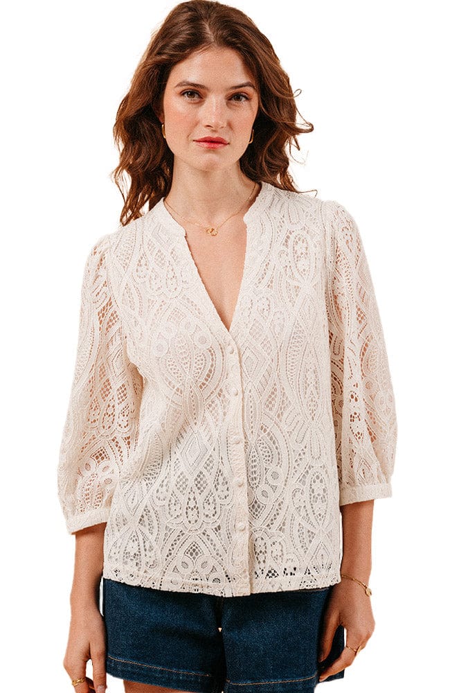 Grace & Mila Misha Lace Blouse - Ecru