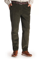 Gurteen Rushmoor Comfort Stretch Corduroy Trousers - Olive