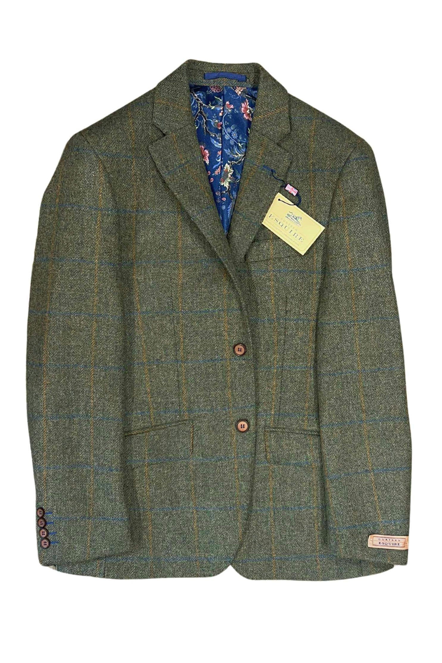 Gurteen Thorley Mallalieus Wool Tweed Jacket - Green/Tangerine