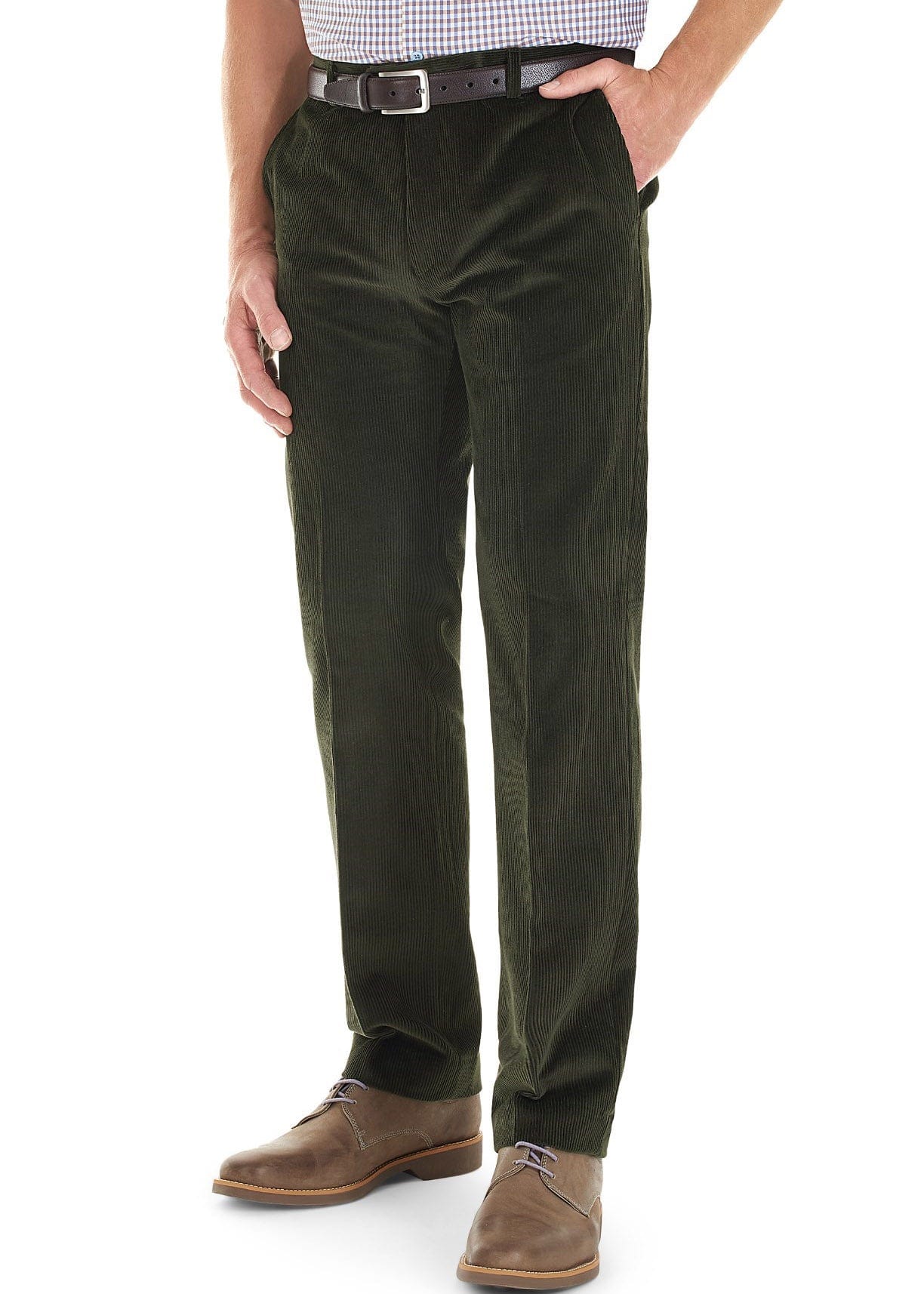 Gurteen Verona Stretch Cord Trousers - Olive