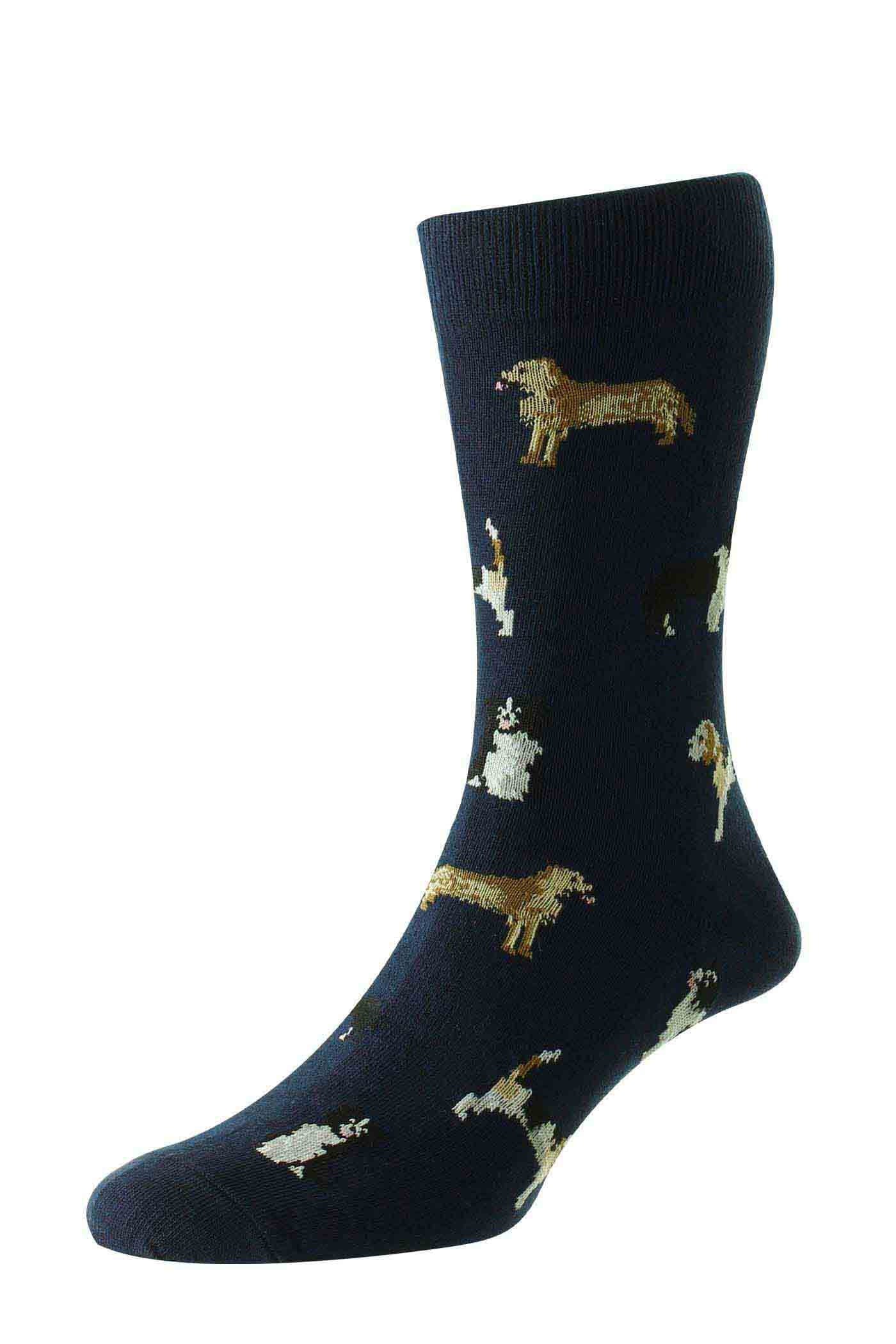 HJ Hall Cotton Rich Dog Socks - Navy HJ67_NAVY_6-11