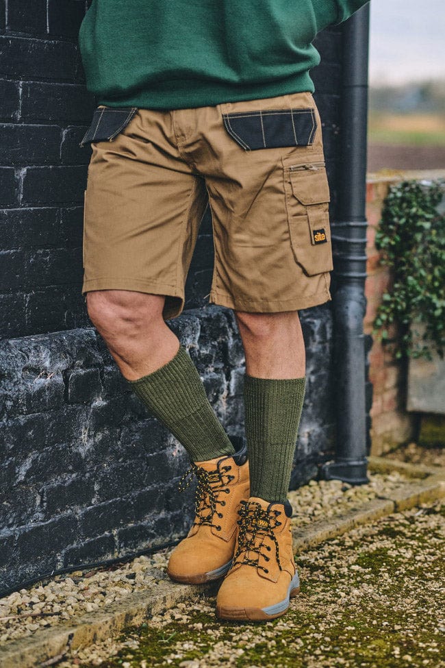 HJ Hall Mens Commando Wool Rich Half Hose Socks - Olive