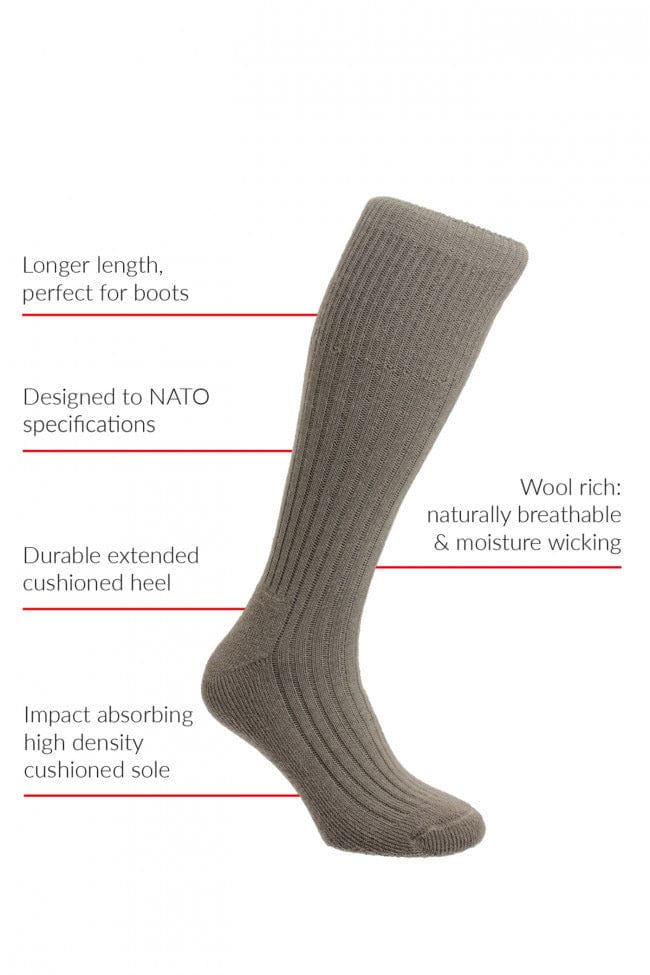 HJ Hall Mens Commando Wool Rich Half Hose Socks - Olive – Potters of Buxton