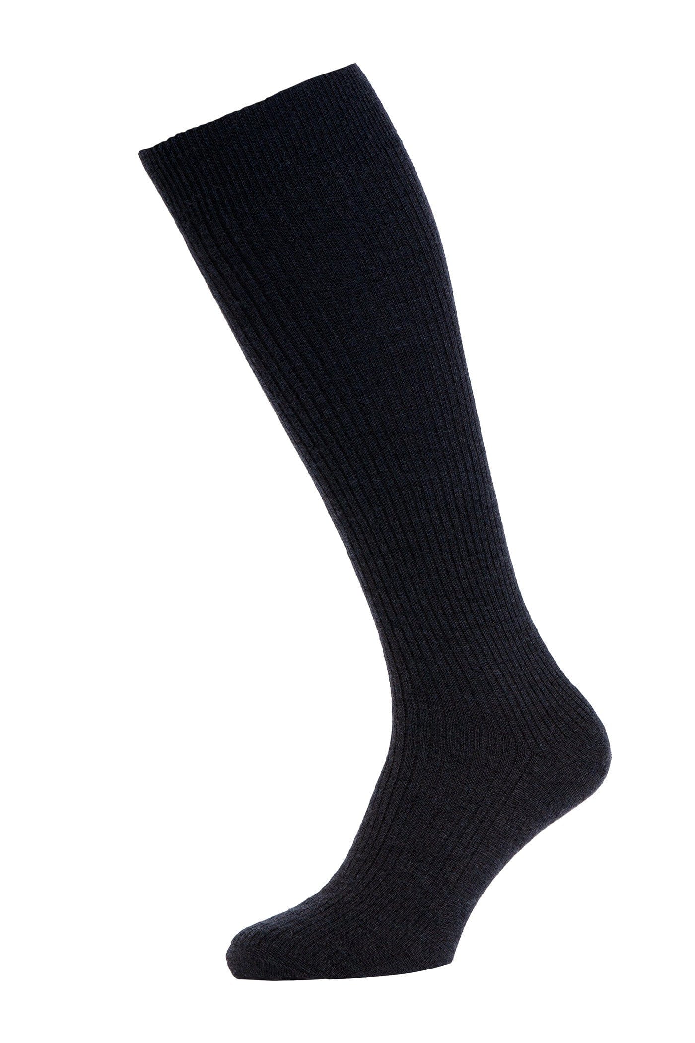 HJ Hall Mens Diamond Immaculate Wool Rich Long Socks - Black