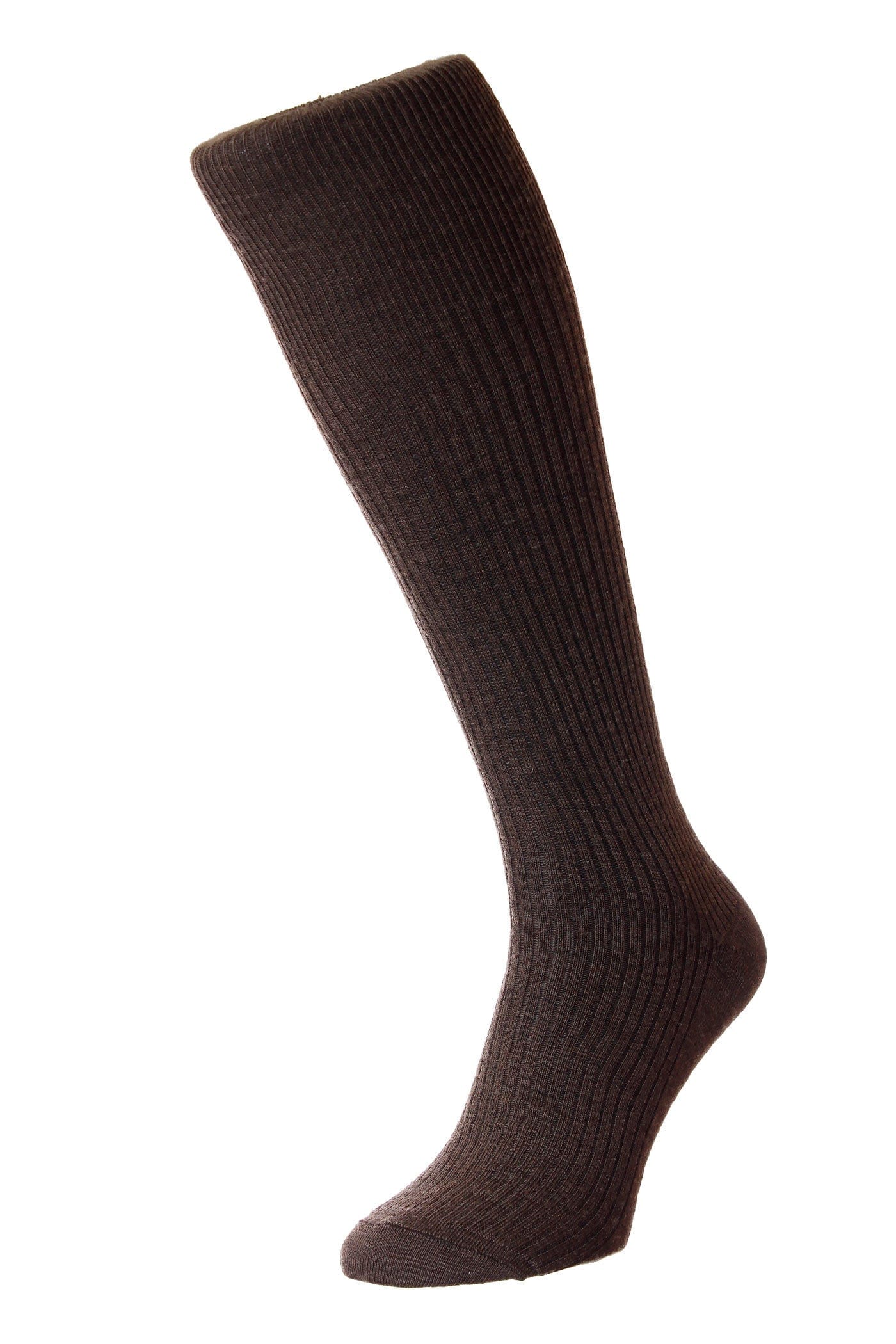 HJ Hall Mens Diamond Immaculate Wool Rich Long Socks - Dark Brown HJ77_DKBROWN_6-11