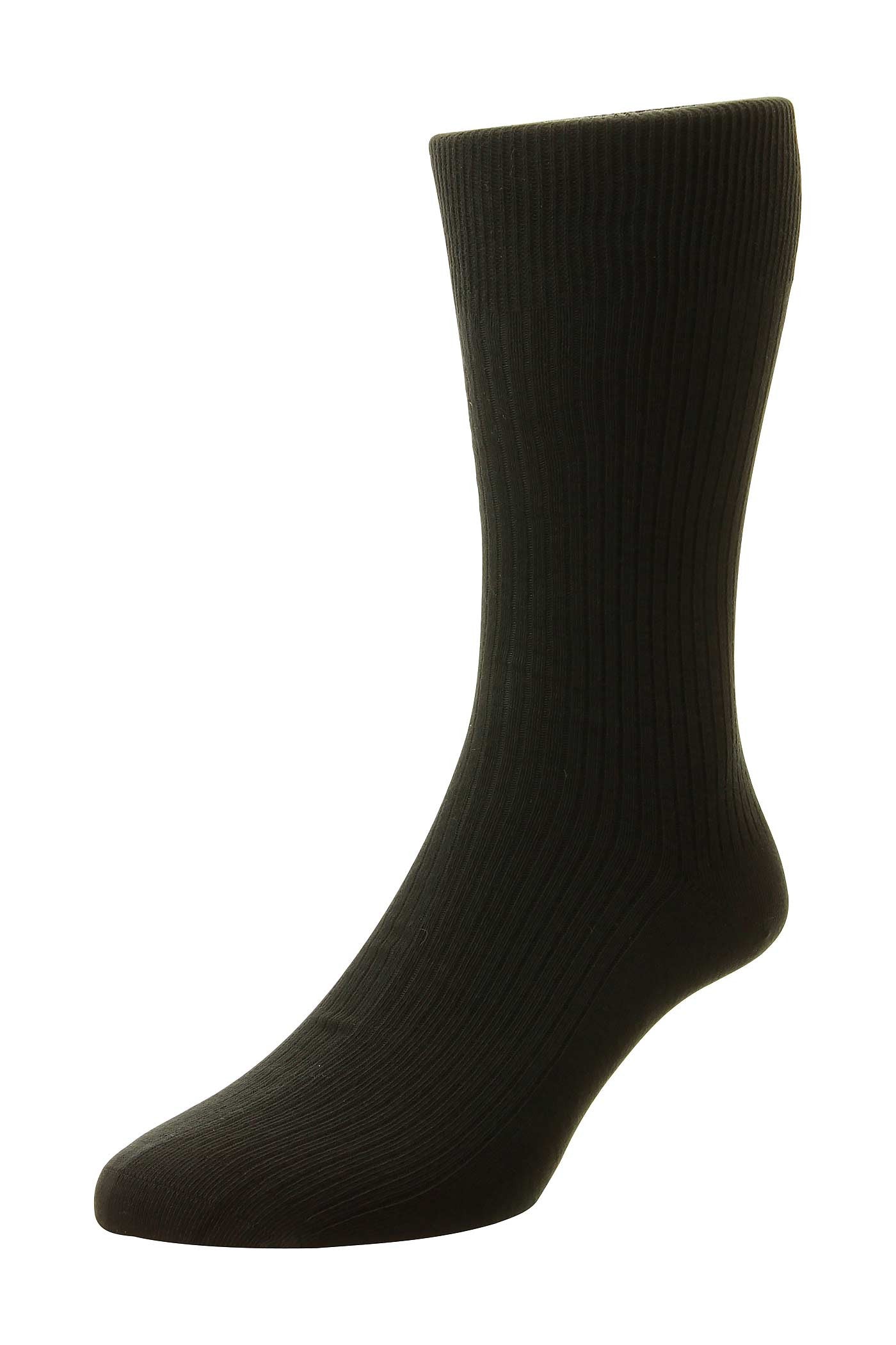 HJ Hall Mens Executive Rib Pure Cotton Socks - Black HJ114_BLACK_6-11