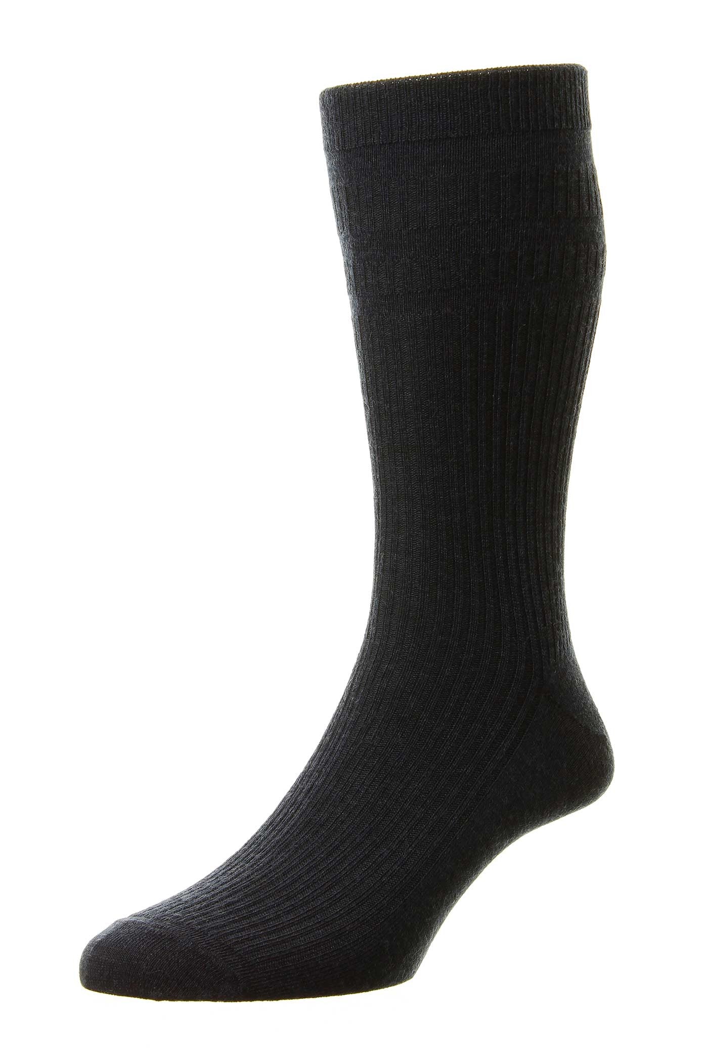 HJ Hall Mens Healthy Feet Extra Wide Wool Softop Socks with Sanitize - Navy