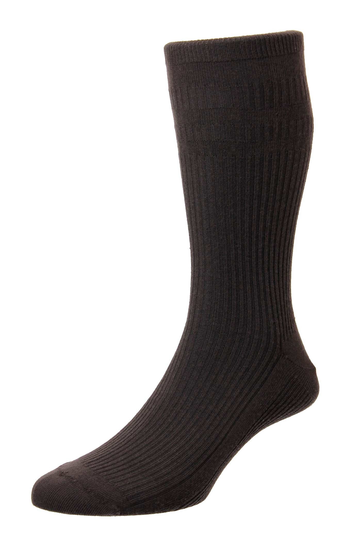 HJ Hall Original Cotton Rich Softop Socks - Brown HJ91_BROWN_6-11