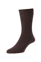 HJ Hall Original Wool Rich Softop Socks - Brown